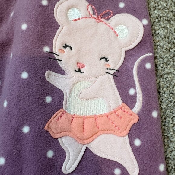 Purple Polka Dot Kids Carter's Mouse Fleece Footie One Piece PJs - Baby Girl - Picture 3 of 8